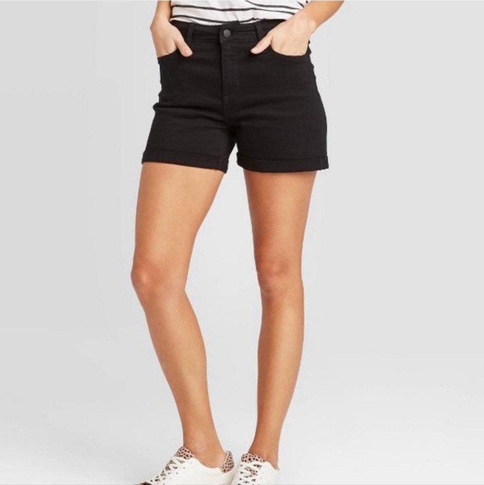 Women's Black Denim Shorts